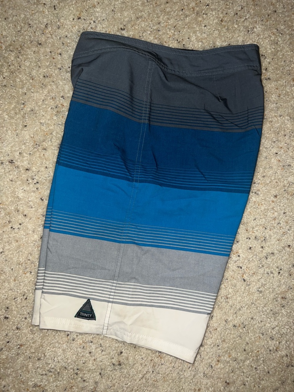 Trinity Men's Blue, Dark Blue & Gray Striped Swim Shorts